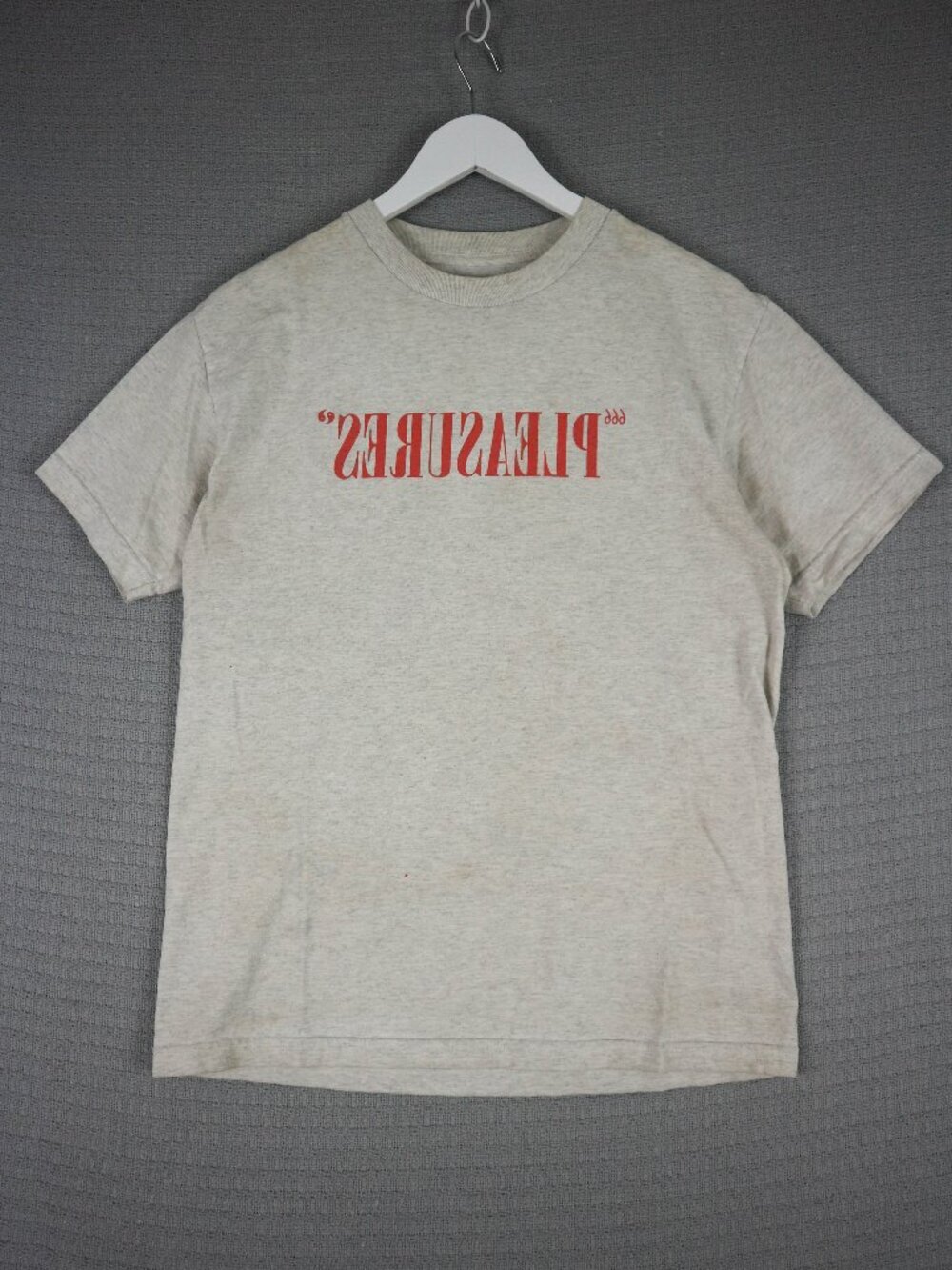Pleasures Now Mens Medium Grey Tee Cotton Shirt Stained